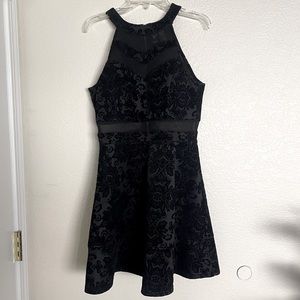 Black Homecoming Dress w/ Velvet Detailing